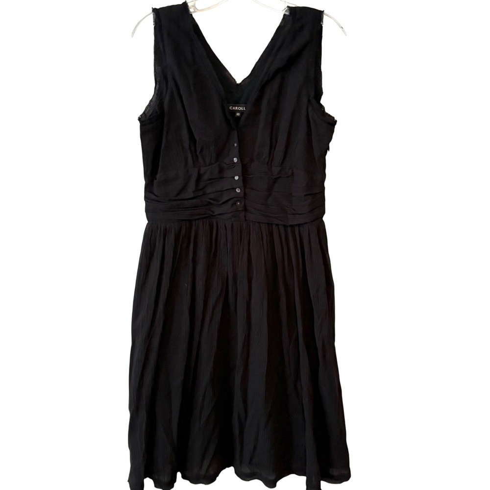 Caroll Women's Black 100% Cotton Sleeveless Dress in Size 40